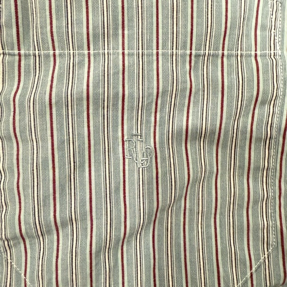 Ralph Lauren Men's Gray Striped Button Down Shirt - Picture 2 of 5